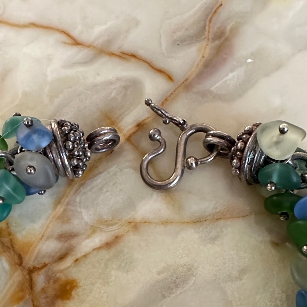 sterling silver Coastal Green & Blue Sea d Bracelet - Women Jewelry - Picture 12 of 12
